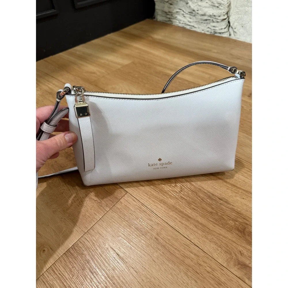 Kate Spade New York Light Blue Leather Crossbody Bag Light Gold Hardware Slim